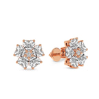 10kt Rose Gold Thalia Bloom Fashion Flower Lab Diamond Stud Earrings (6 Ct. Tw.) left