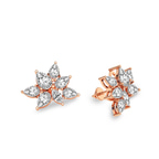 14kt Rose Gold Cosmos Flower Fashion Lab Diamond Stud Earrings (3 Ct. Tw.) side right image one