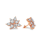 14kt Rose Gold Cosmos Flower Fashion Lab Diamond Stud Earrings (3 Ct. Tw.) standing product image one
