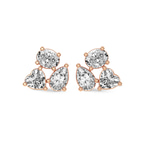 10kt Rose Gold Nebula Flower Lab Diamond Stud Earrings (1 Ct. Tw.) front image