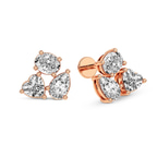 10kt Rose Gold Nebula Flower Lab Diamond Stud Earrings (1 Ct. Tw.) left