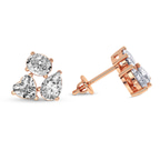 10kt Rose Gold Nebula Flower Lab Diamond Stud Earrings (1 Ct. Tw.) right