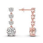 9ct Rose Gold Round Fashion Lab Diamond Dangle Earrings (1 Ct. Tw.) right