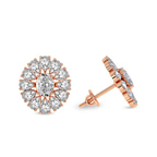14kt Rose Gold Dahlia Flower Fashion Lab Diamond Stud Earrings (3 Ct. Tw.) right
