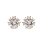 10kt Rose Gold Magnolia Flower Fashion Lab Diamond Stud Earrings (4 Ct. Tw.) front image