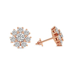 10kt Rose Gold Magnolia Flower Fashion Lab Diamond Stud Earrings (4 Ct. Tw.) right
