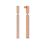 14kt Rose Gold Hyacinth Flower Fashion Dangle Lab Diamond Earrings (2 Ct. Tw.) left