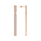 14kt Rose Gold Hyacinth Flower Fashion Dangle Lab Diamond Earrings (2 Ct. Tw.) right
