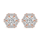 10kt Rose Gold Rafflesia Flower Fashion Lab Diamond Stud Earrings (1 Ct. Tw.) front image