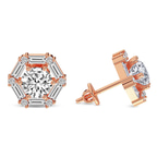 10kt Rose Gold Rafflesia Flower Fashion Lab Diamond Stud Earrings (1 Ct. Tw.) right