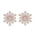 9ct Rose Gold Sunflower Fashion Lab Diamond Stud Earrings (2 Ct. Tw.) front image