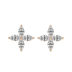 14kt Rose Gold Charmed Clover Flower Fashion Lab Diamond Stud Earrings (5 Ct. Tw.) front image