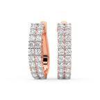 9ct Rose Gold Gracie Double Row Round Lab Diamond Hoop Earrings (2 Ct. Tw.) front image