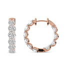 14kt Rose Gold Sirena Round Lab Diamond Hoop Earrings (5 Ct. Tw.) side right image one
