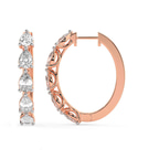 14kt Rose Gold Lexley Pear Lab Diamond Hoop Earrings (1 Ct. Tw.) left