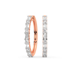 9ct Rose Gold Olea Emerald and Round Lab Diamond Hoop Earrings (3 Ct. Tw.) front image