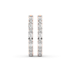 9ct Rose Gold Olea Emerald and Round Lab Diamond Hoop Earrings (3 Ct. Tw.) right