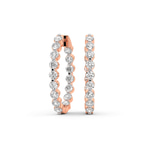 9ct Rose Gold Rylee Round Lab Diamond Hoop Earrings (1 Ct. Tw.) front image