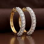 14kt Rose Gold Emerson Round Lab Diamond Hoop Earrings (6 Ct. Tw.) color product image one