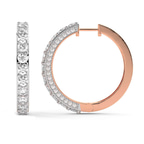 14kt Rose Gold Emerson Round Lab Diamond Hoop Earrings (6 Ct. Tw.) side right image one