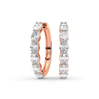 9ct Rose Gold Saylor Oval Lab Diamond Hoop Earrings (3 Ct. Tw.) front image