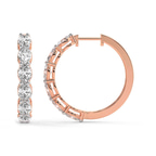 9ct Rose Gold Saylor Oval Lab Diamond Hoop Earrings (3 Ct. Tw.) left