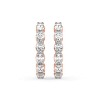 9ct Rose Gold Saylor Oval Lab Diamond Hoop Earrings (3 Ct. Tw.) right