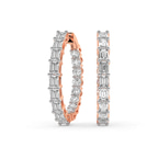 14kt Rose Gold Willa Emerald & Round Lab Diamond Hoop Earrings (6 Ct. Tw.) front image