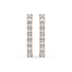 14kt Rose Gold Willa Emerald & Round Lab Diamond Hoop Earrings (6 Ct. Tw.) standing product image one