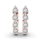 9ct Rose Gold Clara Pear Lab Diamond Huggie Earrings (3/4 Ct. Tw.) left