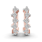 9ct Rose Gold Solene Round Lab Diamond Huggie Earrings (3/4 Ct. Tw.) left