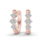 9ct Rose Gold Ara Round Lab Diamond Huggie Earrings (1/2 Ct. Tw.) front image
