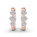 9ct Rose Gold Ara Round Lab Diamond Huggie Earrings (1/2 Ct. Tw.) left