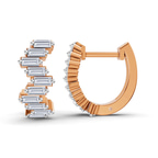 9ct Rose Gold Siena Baguette Lab Diamond Huggie Earrings (1 Ct. Tw.) right