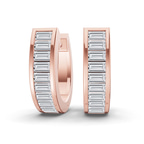 9ct Rose Gold Lena Baguette Lab Diamond Huggie Earrings (1 Ct. Tw.) front image