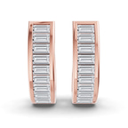 9ct Rose Gold Lena Baguette Lab Diamond Huggie Earrings (1 Ct. Tw.) left