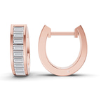 9ct Rose Gold Lena Baguette Lab Diamond Huggie Earrings (1 Ct. Tw.) right