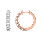 14kt Rose Gold Jovana Oval Lab Diamond Hoop Earrings (6 Ct. Tw.) side right image one