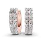 9ct Rose Gold Twin Shimmer Lab Diamond Huggie Earrings (3/4 Ct. Tw.) left