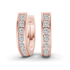 10kt Rose Gold Remi Round Lab Diamond Huggie Earrings (1/2 Ct. Tw.) front image