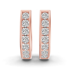 10kt Rose Gold Remi Round Lab Diamond Huggie Earrings (1/2 Ct. Tw.) left