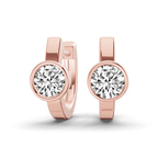 10kt Rose Gold Elin Single Round Lab Diamond Huggie Earrings (7/8 Ct. Tw.) front image