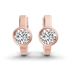 10kt Rose Gold Elin Single Round Lab Diamond Huggie Earrings (7/8 Ct. Tw.) left