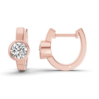 10kt Rose Gold Elin Single Round Lab Diamond Huggie Earrings (7/8 Ct. Tw.) right