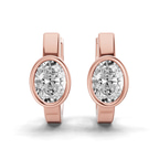 9ct Rose Gold North Single Oval Lab Diamond Huggie Earrings (1 Ct. Tw.) left