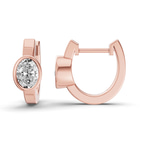 9ct Rose Gold North Single Oval Lab Diamond Huggie Earrings (1 Ct. Tw.) right
