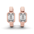 14ct Rose Gold Auri Single Emerald Lab Diamond Earrings (1 Ct. Tw.) left