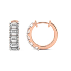 9ct Rose Gold Darya Emerald Lab Diamond Hoop Earrings (2 Ct. Tw.) left