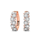 9ct Rose Gold Eudora Pear Lab Diamond Hoop Earrings (4 Ct. Tw.) front image