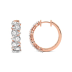 9ct Rose Gold Eudora Pear Lab Diamond Hoop Earrings (4 Ct. Tw.) side right image one